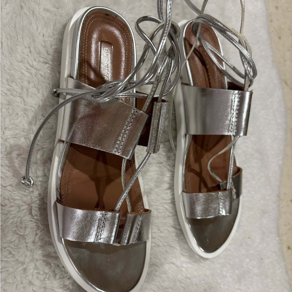 BCBGMaxAzria Metallic Silver Sandals